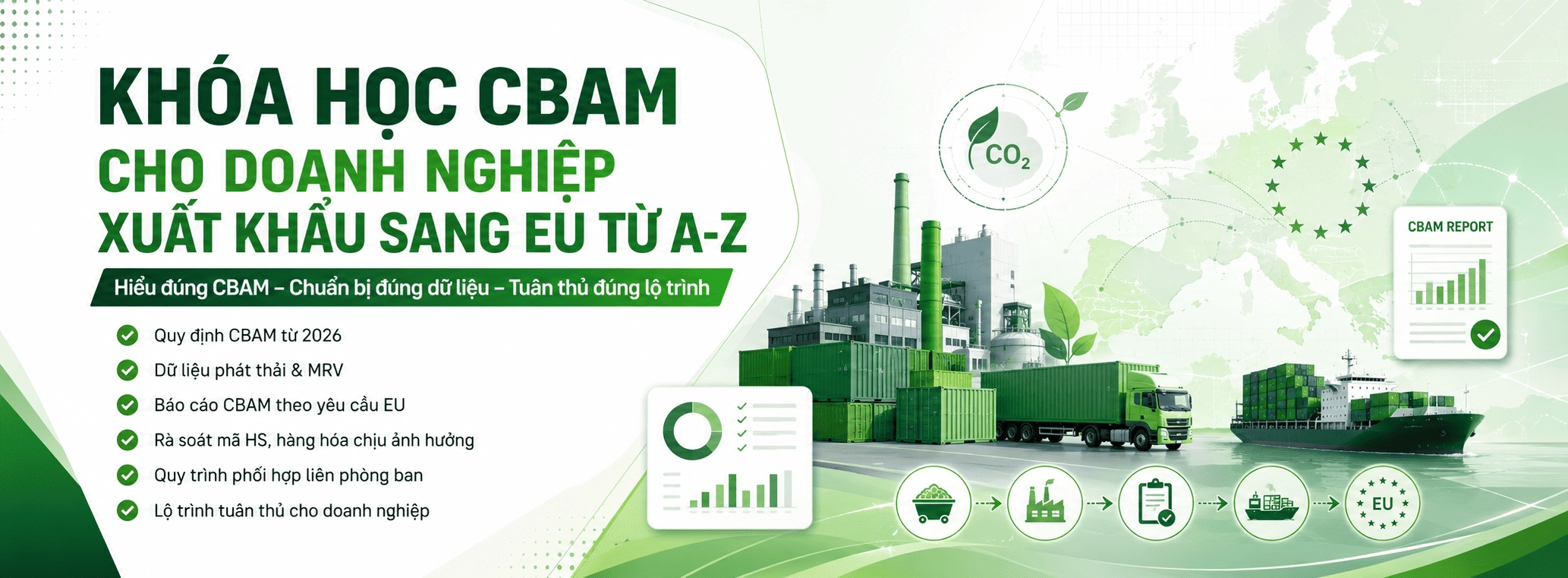 Banner khóa học CBAM cho doanh nghiệp - Greentrain