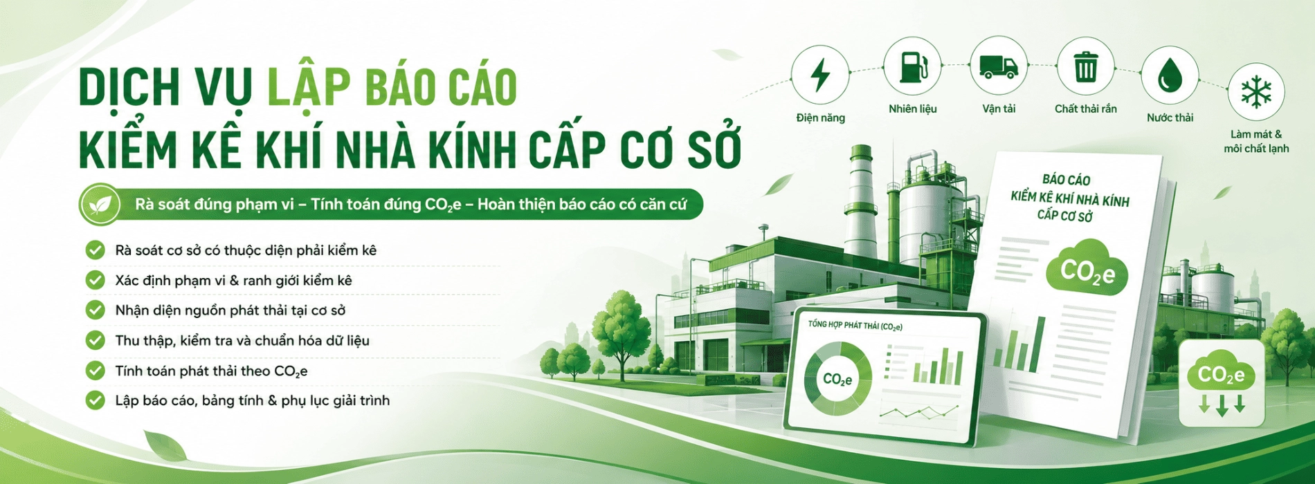 Banner dịch vụ lập báo cáo kiểm kê khí nhà kính cấp cơ sở
