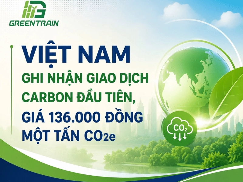 giao dịch carbon đầu tiên tại Việt Nam có mức giá 136.000 đồng cho mỗi tấn CO2e.