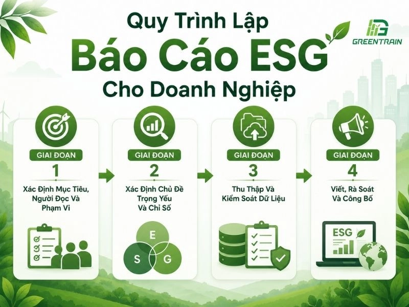 Quy Trình 4 Bước Lập Báo Cáo ESG Cho Doanh Nghiệp