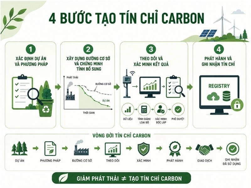 4 Bước Tạo Tín Chỉ Carbon